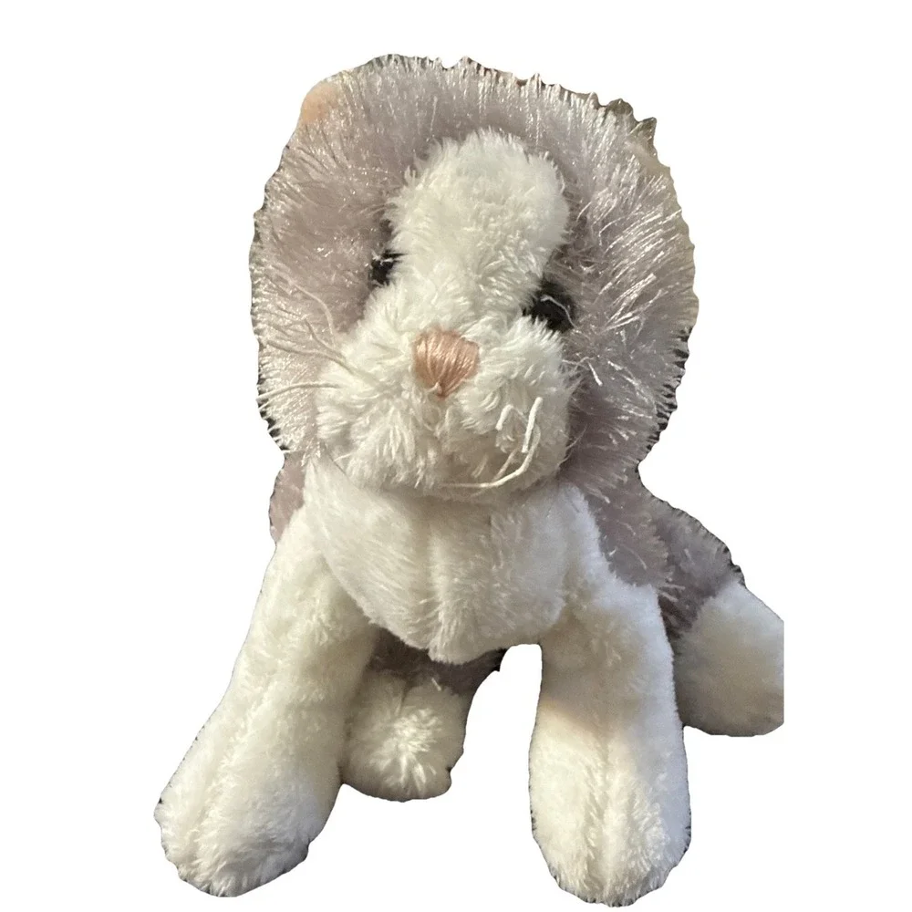 Ganz‎ Webkinz Lil' Kinz Grey & White Cat Kitty w/Whiskers Plush. No Code